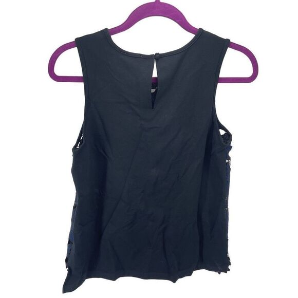 Postmark Anthropologie Womens Koria Floral Lace Shell Top Blouse Blue Small - Picture 2 of 10